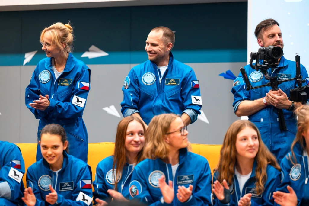 Aleš Svoboda, čeksý astronaut a velitel posádky Zero-G na tiskové konferenci
