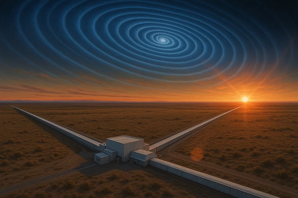 Ilustrace Laserové Interferometrické observatoře gravitačních vln