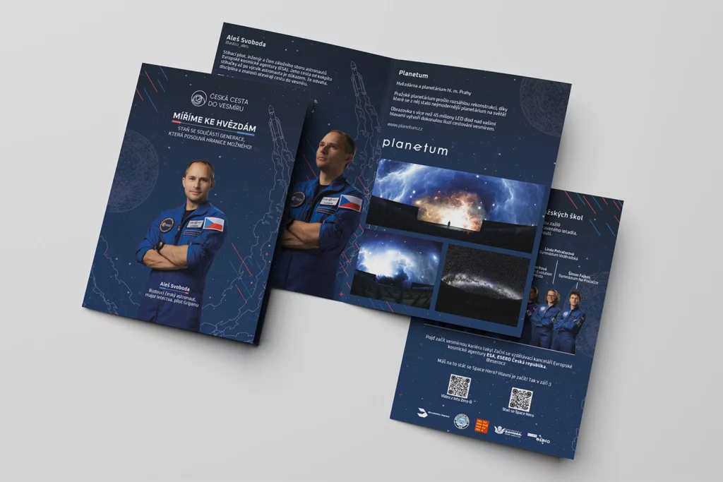 Složky české cesty do vesmíru mockup